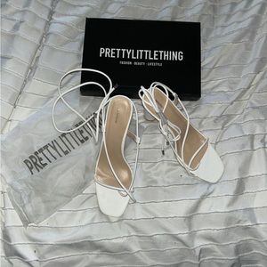 White heels sandals size 10